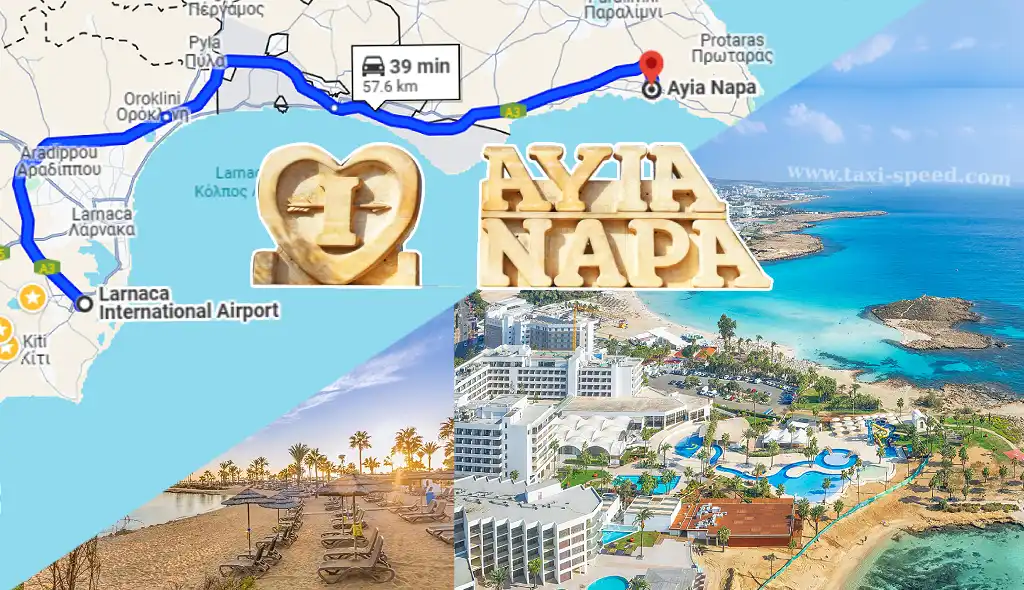 TAXI from Airport Larnaca to Ayia Napa / Ayia Tekla
